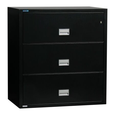 Phoenix Safe International Phoenix Safe Lateral 38" 3-Drawer Fire and Water Resistant File Cabinet, Black - LAT3W38B